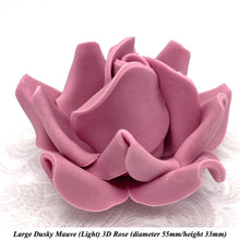 Dusky Mauve 3D Sugar Non-Wired Roses  3 SHADES 4 SIZES