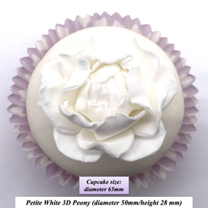 White 3D Non-Wired Petite Sugar Peonies