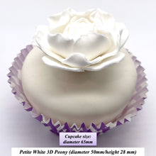 White 3D Non-Wired Petite Sugar Peonies