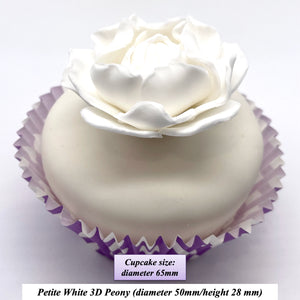 White 3D Non-Wired Petite Sugar Peonies