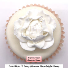 White 3D Non-Wired Petite Sugar Peonies