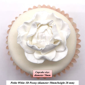 White 3D Non-Wired Petite Sugar Peonies
