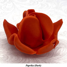 Non-Wired Orange Coral Peach Petite Medium 3D Sugar Roses Smaller Petal 40mm