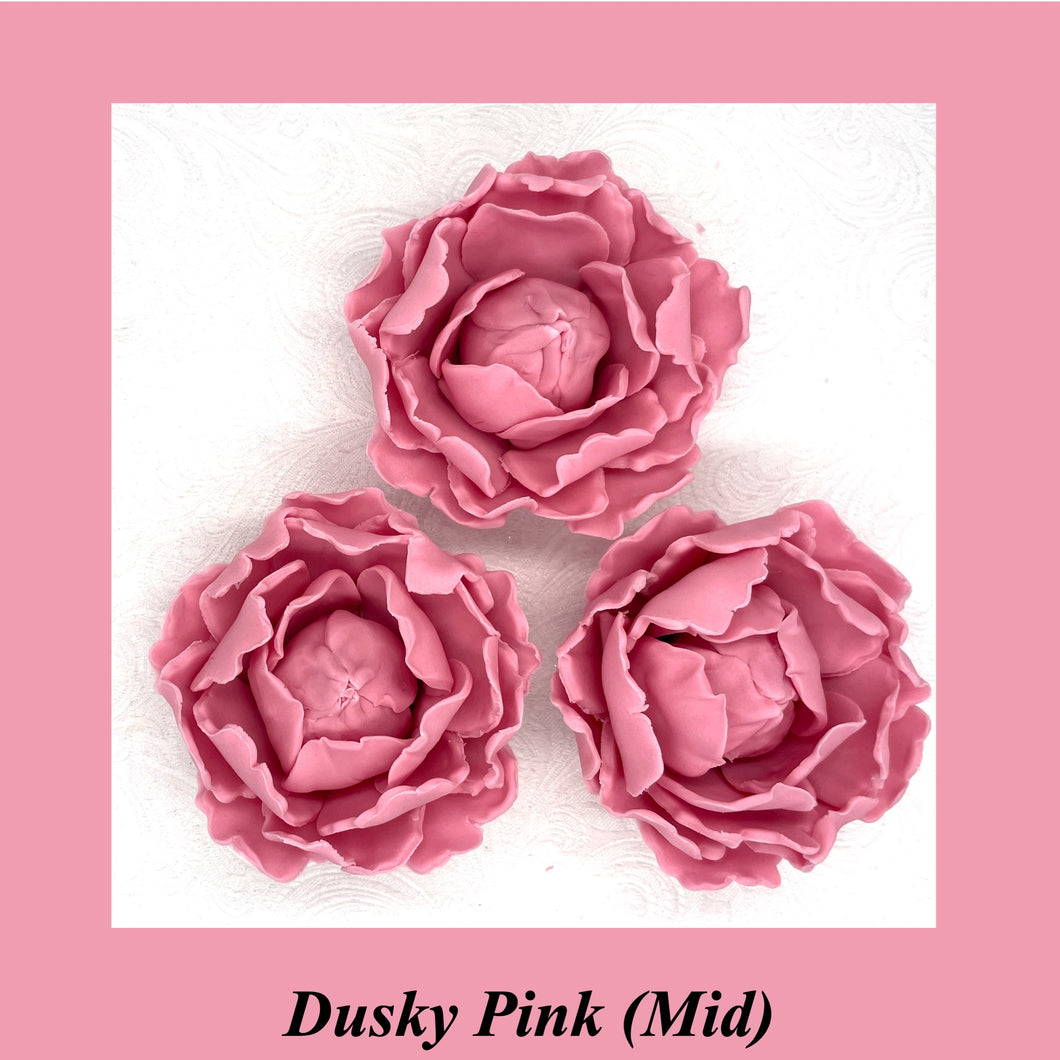 Dusky Pink 3D Non-Wired Large Sugar Peonies