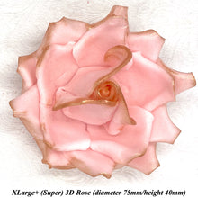 Rose Gold Sparkle-Tip Pink Sugar Roses 3SIZES NON WIRED White/Pink Sparkle Tip Options