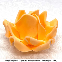 Tangerine Orange 3D Sugar Non-Wired Roses  3 SHADES 4 SIZES