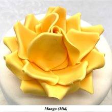 Orange Egg Yellow Non-Wired XLarge+ (Super) 3D Sugar Roses Larger Petal 75mm