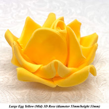 Bright Egg Yellow Orange 3D Sugar Non-Wired Roses  3 SHADES 4 SIZES