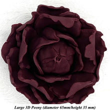 Deep Dusky Mauve \Wine 3D Non-Wired Large Sugar Peonies