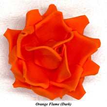 Orange Coral Peach Paprika Non-Wired XLarge+ (Super) 3D Sugar Roses Larger Petal 75mm