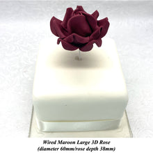 Dusky Pink Mauve Maroon Wine Wired Large 3D Sugar Roses Standard Petal 60 mm