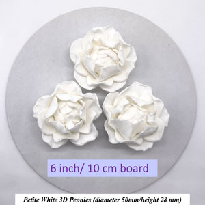 White 3D Non-Wired Petite Sugar Peonies