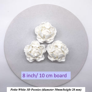 White 3D Non-Wired Petite Sugar Peonies