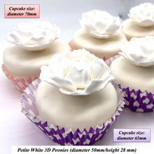 White 3D Non-Wired Petite Sugar Peonies