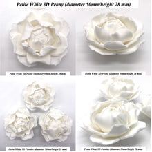 White 3D Non-Wired Petite Sugar Peonies
