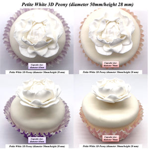 White 3D Non-Wired Petite Sugar Peonies