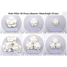 White 3D Non-Wired Petite Sugar Peonies