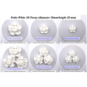 White 3D Non-Wired Petite Sugar Peonies