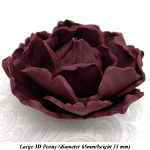 Deep Dusky Mauve \Wine 3D Non-Wired Large Sugar Peonies