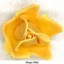 Non-Wired Orange Egg Yellow Petite Medium 3D Sugar Roses Smaller Petal 40mm