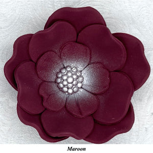 Dusky Pink Mauve Maroon Wine Cake Flowers Edible Wedding Cake Birthday Cake Decoration Pearl Centre Sugar Flowers 55mm