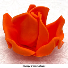 Non-Wired Orange Coral Peach Petite Medium 3D Sugar Roses Smaller Petal 40mm