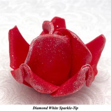 Wired White Sparkle-Tip Red Roses Sugar Roses Large & XLarge+ Sizes