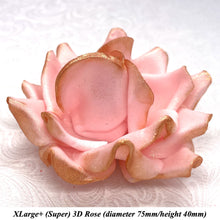 Rose Gold Sparkle-Tip Pink Sugar Roses 3SIZES NON WIRED White/Pink Sparkle Tip Options