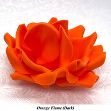 Orange Coral Peach Paprika Non-Wired XLarge+ (Super) 3D Sugar Roses Larger Petal 75mm