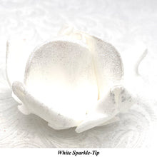 White Sparkle-Tip White 3D Non-Wired Large Sugar Peonies