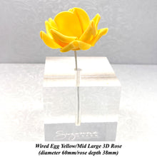 Orange Egg Yellow Wired Large 3D Sugar Roses Standard Petal 60 mm