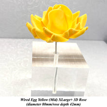 Orange Egg Yellow Wired XLarge+ (Super) 3D Sugar Roses Larger Petal 80 mm