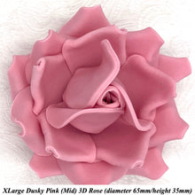 Dusky PInk 3D Sugar Non-Wired Roses  3 SHADES 4 SIZES