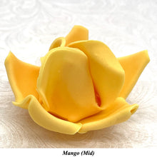 Non-Wired Orange Egg Yellow Petite Medium 3D Sugar Roses Smaller Petal 40mm