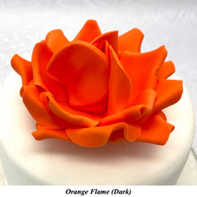 Orange Coral Peach Paprika Non-Wired XLarge+ (Super) 3D Sugar Roses Larger Petal 75mm
