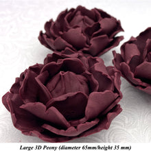 Deep Dusky Mauve \Wine 3D Non-Wired Large Sugar Peonies