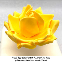 Orange Egg Yellow Wired XLarge+ (Super) 3D Sugar Roses Larger Petal 80 mm