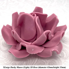 Dusky Mauve 3D Sugar Non-Wired Roses  3 SHADES 4 SIZES