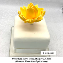 Orange Egg Yellow Wired XLarge+ (Super) 3D Sugar Roses Larger Petal 80 mm