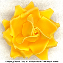 Bright Egg Yellow Orange 3D Sugar Non-Wired Roses  3 SHADES 4 SIZES