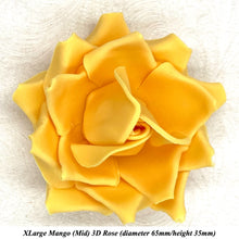 Mango Yellow Orange 3D Sugar Non-Wired Roses  3 SHADES 4 SIZES