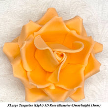 Tangerine Orange 3D Sugar Non-Wired Roses  3 SHADES 4 SIZES