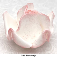 White Sparkle-Tip White 3D Non-Wired Large Sugar Peonies