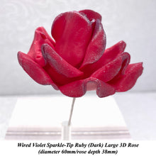 Wired Violet Sparkle-Tip Ruby Red Roses Sugar Roses Large & XLarge+ Sizes