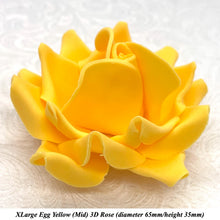Bright Egg Yellow Orange 3D Sugar Non-Wired Roses  3 SHADES 4 SIZES