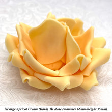 Apricot Cream Orange 3D Sugar Non-Wired Roses  3 SHADES 4 SIZES
