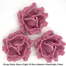 Dusky Mauve 3D Sugar Non-Wired Roses  3 SHADES 4 SIZES