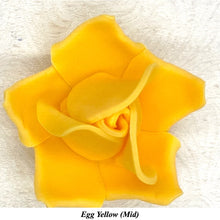 Non-Wired Orange Egg Yellow Petite Medium 3D Sugar Roses Smaller Petal 40mm
