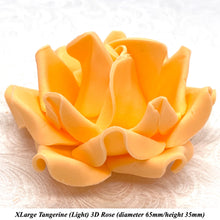 Tangerine Orange 3D Sugar Non-Wired Roses  3 SHADES 4 SIZES