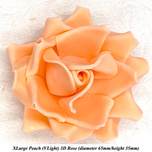 Peach Orange 3D Sugar Non-Wired Roses  3 SHADES 4 SIZES